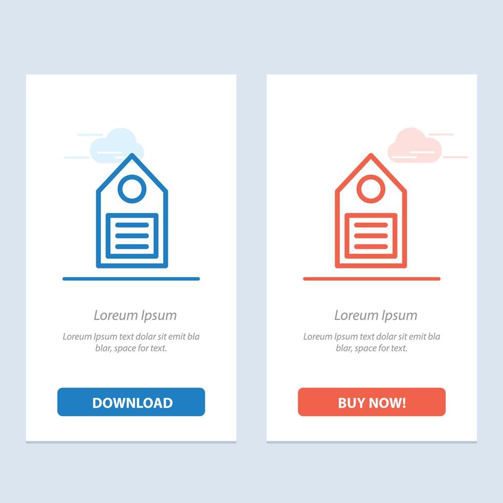 Eco Ecology Environment Tag Label  Blue and Red Download and Buy Now web Widget Card Template vector