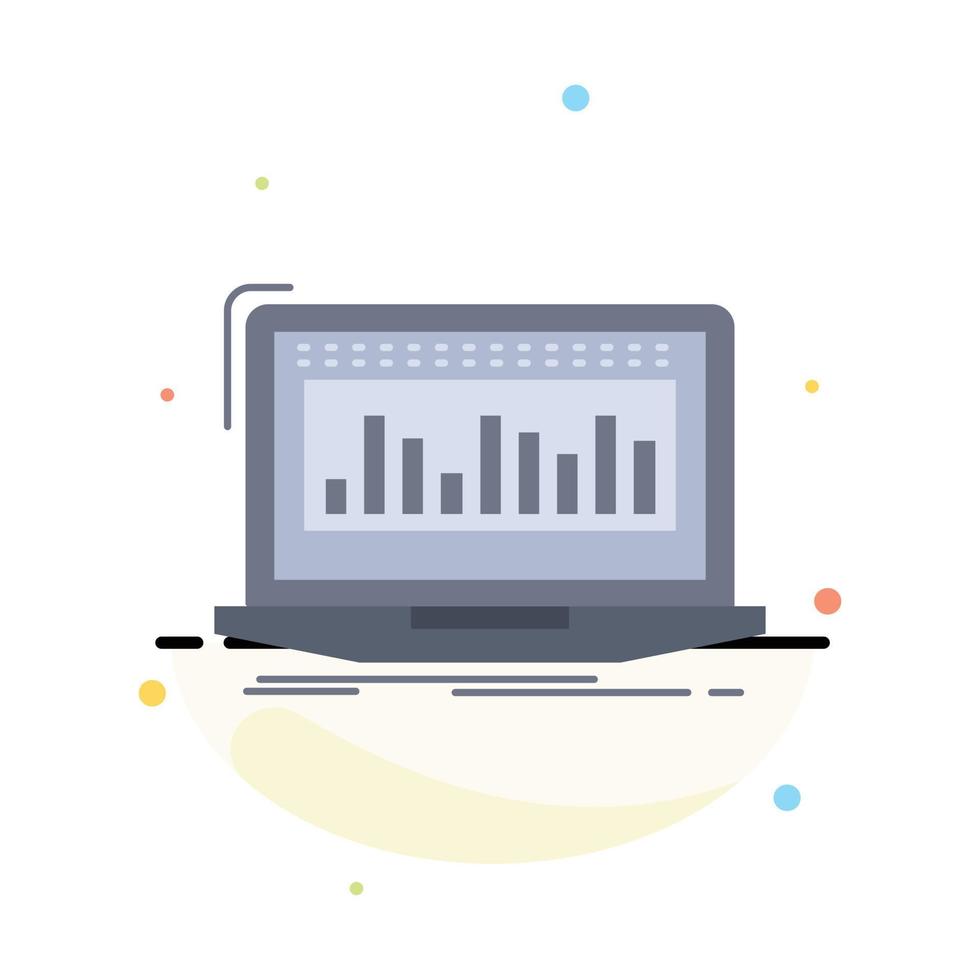 Data financial index monitoring stock Flat Color Icon Vector