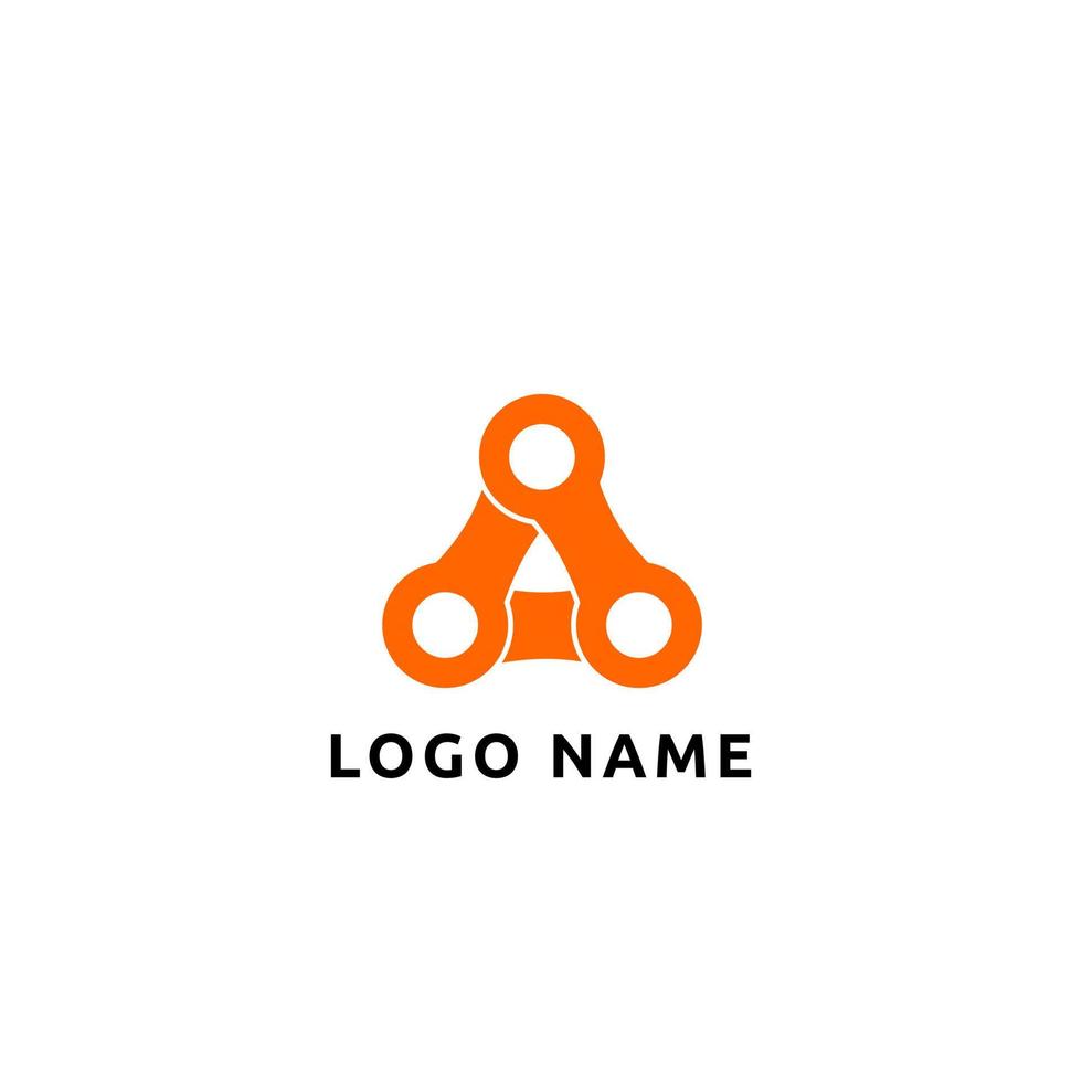 logotipo de cadena triangular para una empresa. vector