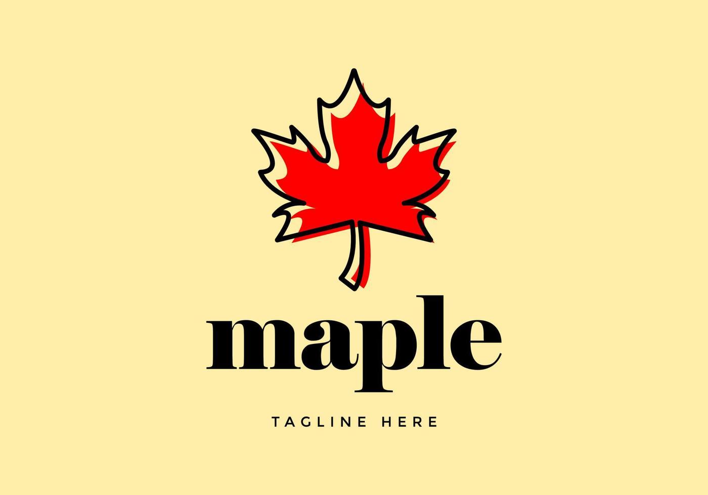 Maple leaf logo, in abstract style. vector