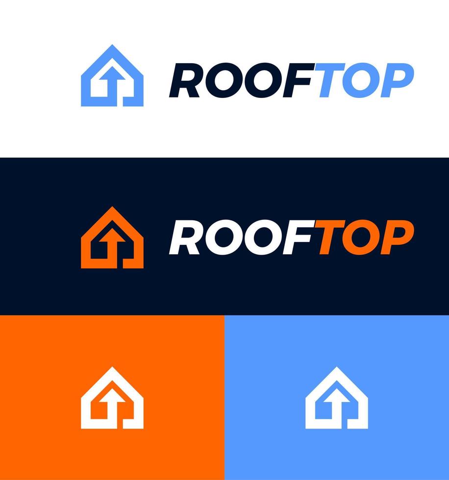 Rooftop logo with modern minimalist style. vector