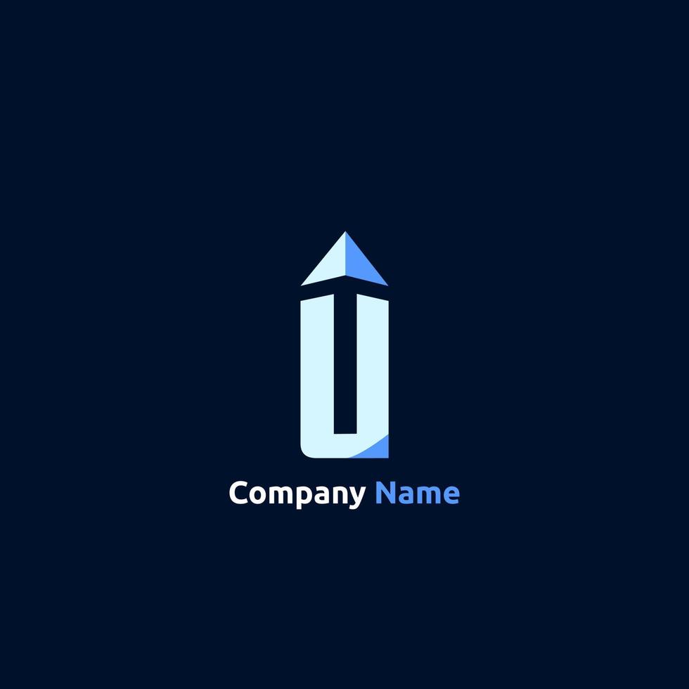 logo initial letter u for company. vector