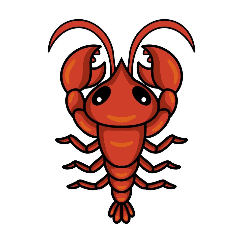 Cute little lobster cartoon character vector