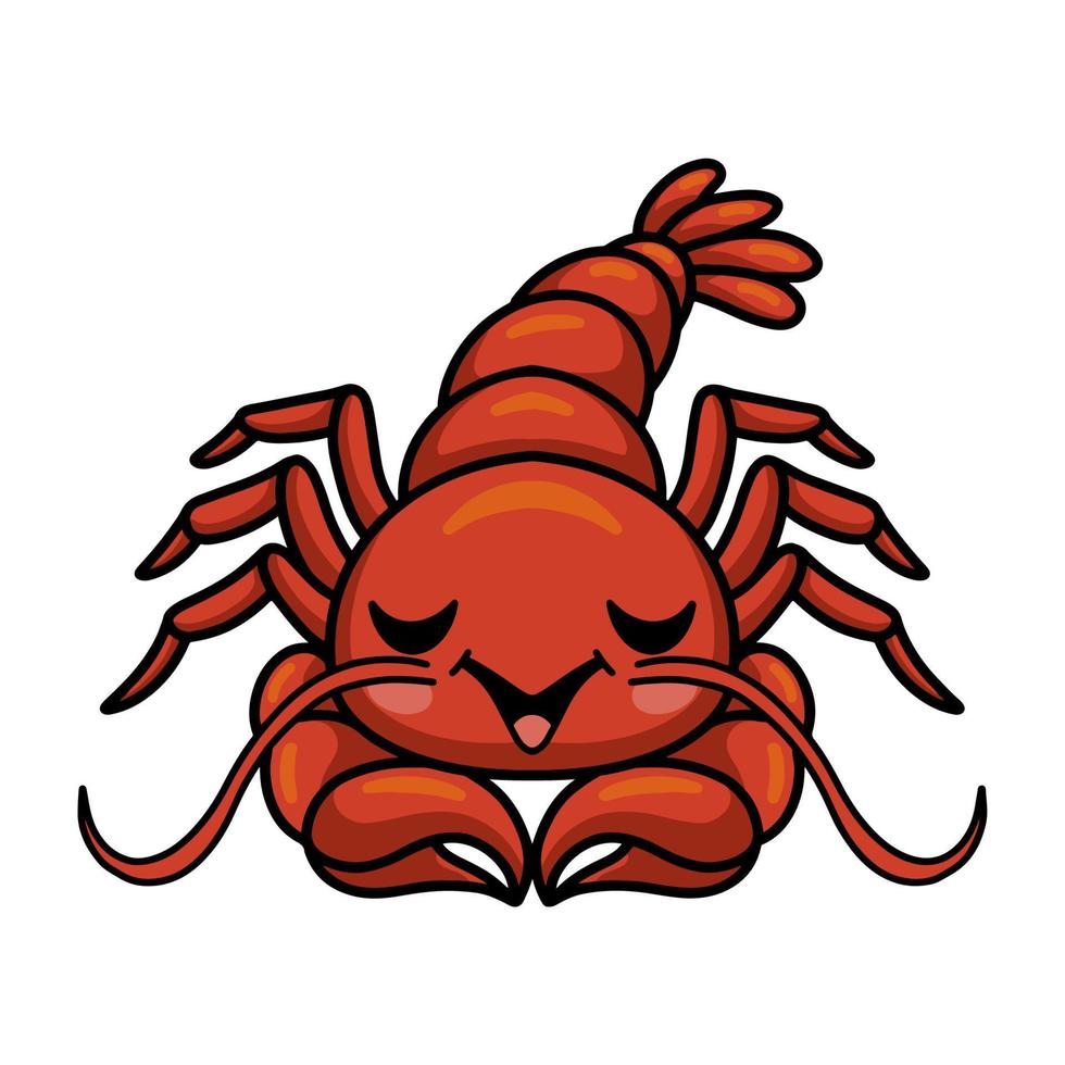 Cute little lobster cartoon sleeping vector