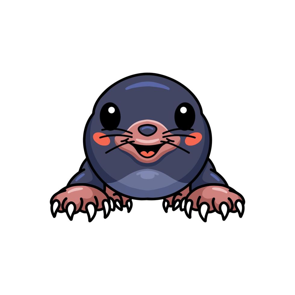 Cute little mole cartoon character vector