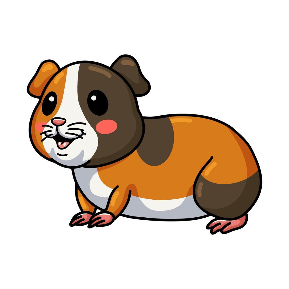 Cute little guinea pig cartoon vector