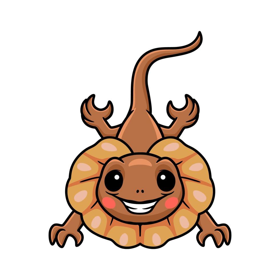 Cute little frilled lizard cartoon vector