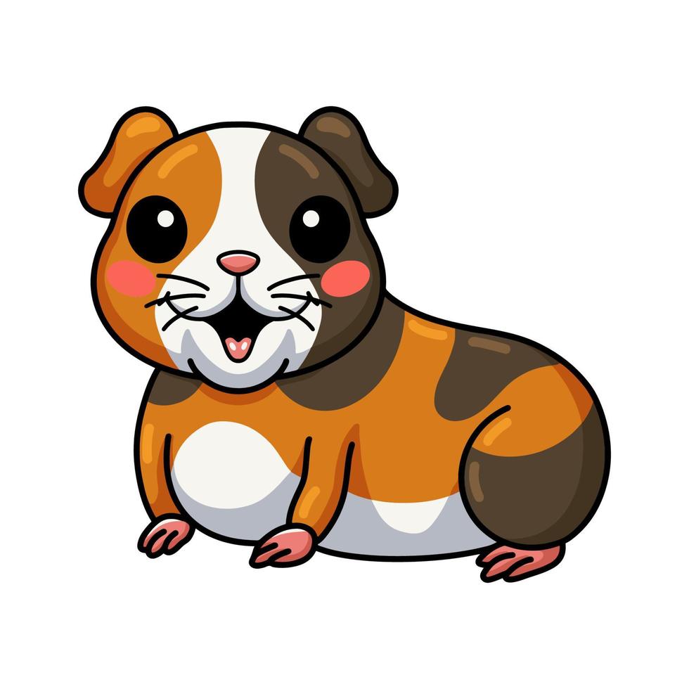 Cute little guinea pig cartoon vector