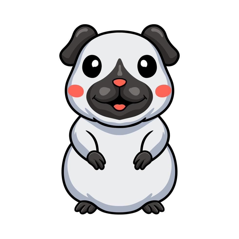 Cute little siamese guinea cartoon standing vector