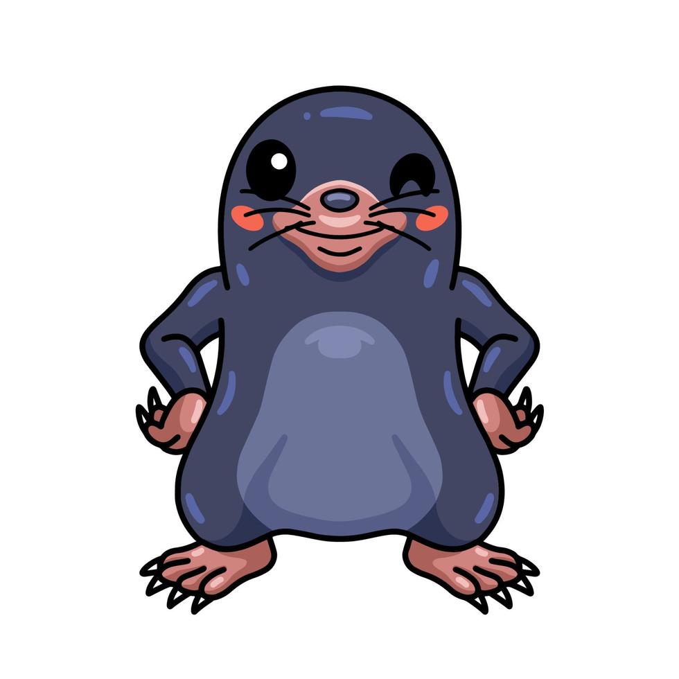Cute little mole cartoon standing vector