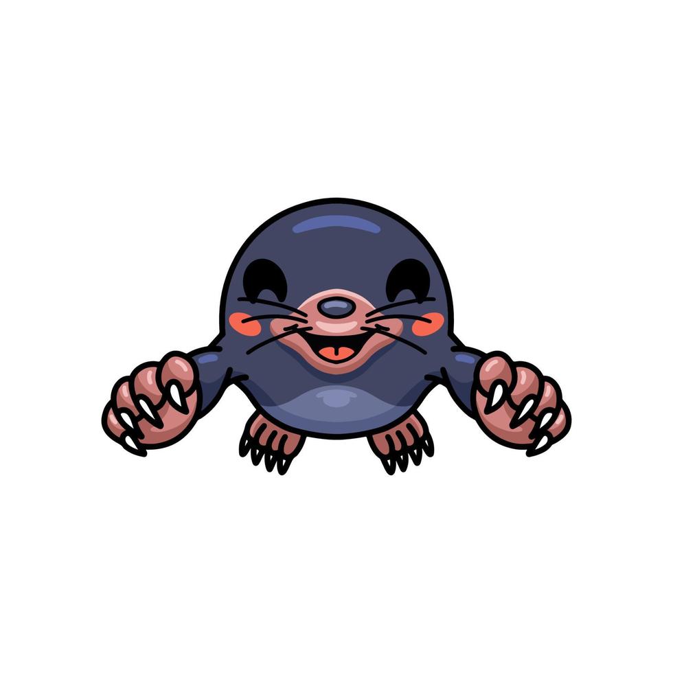 Cute little mole cartoon character vector