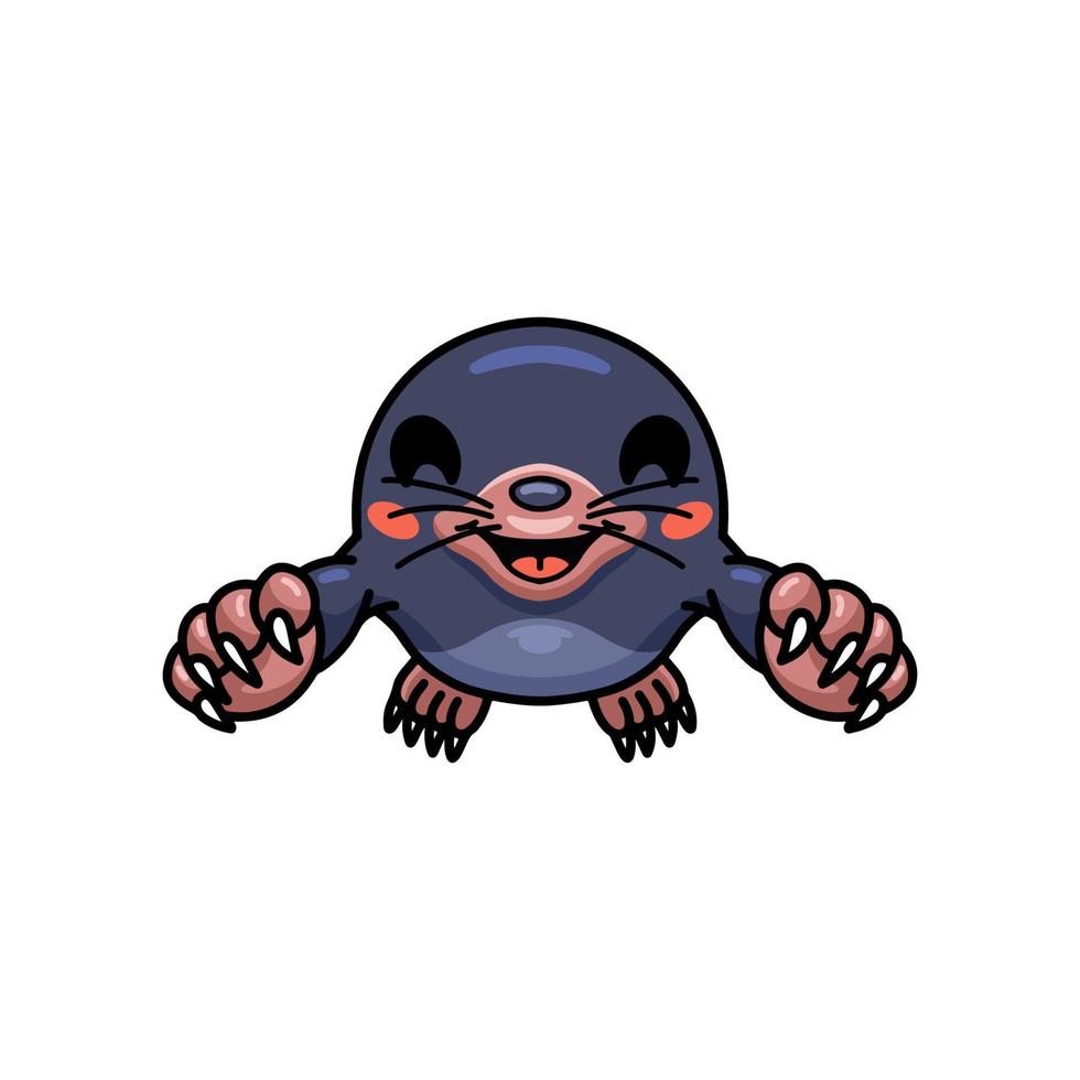 Cute little mole cartoon character vector