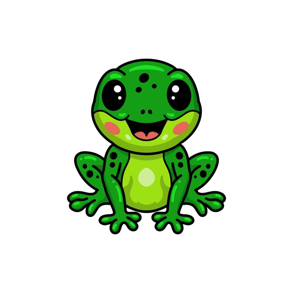 Cute little frog cartoon sitting vector