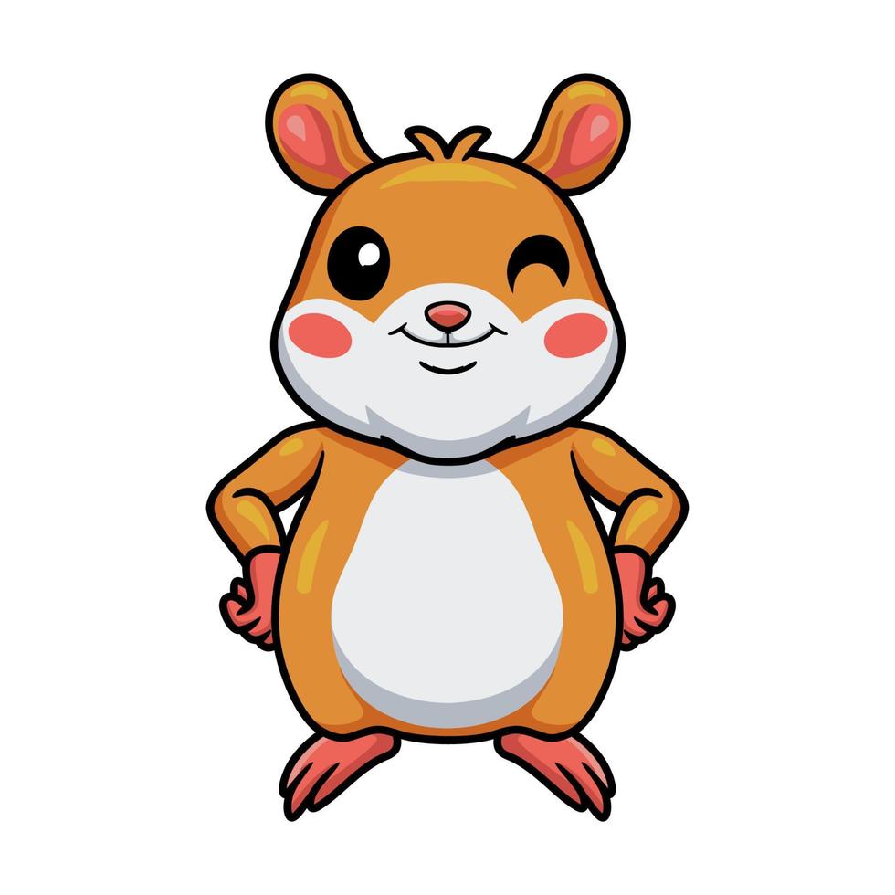 Cute little hamster cartoon standing vector