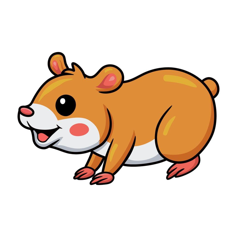 Cute little hamster cartoon character vector