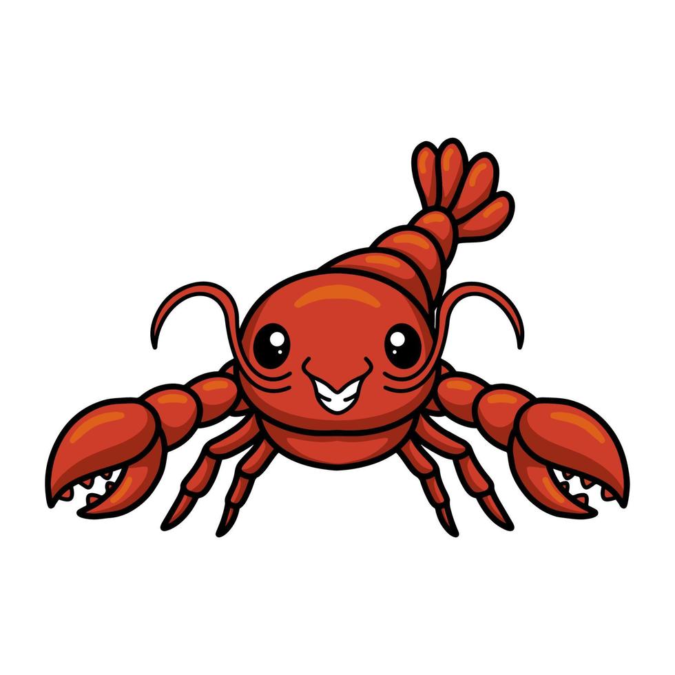 Cute little lobster cartoon character vector