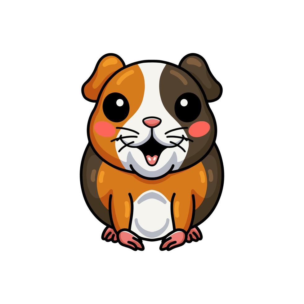 Cute little guinea pig cartoon vector