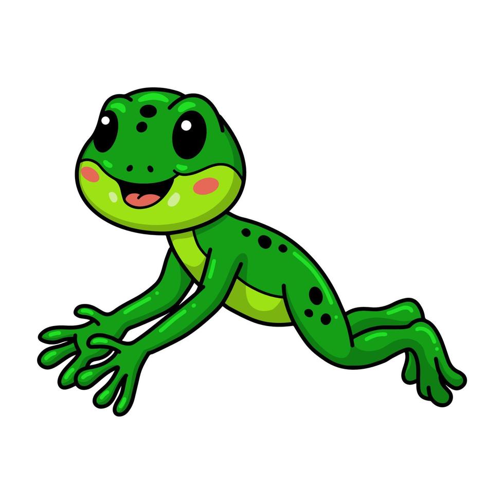 Cute little frog cartoon character vector