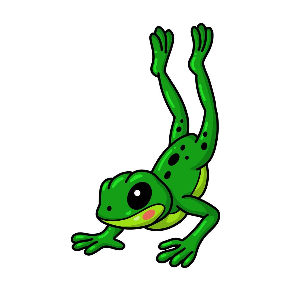 Cute little frog cartoon character vector