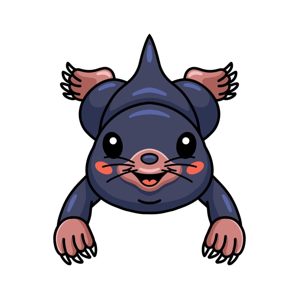 Cute little mole cartoon character vector