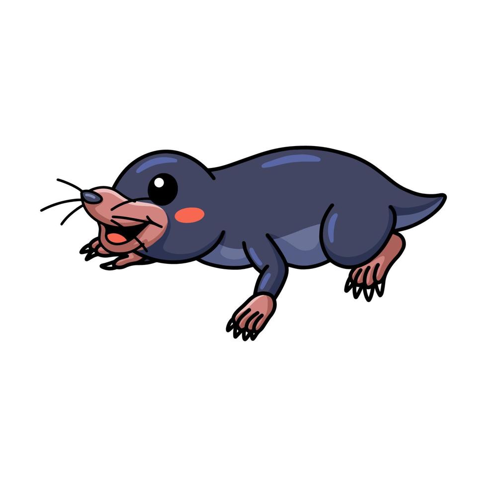 Cute little mole cartoon character vector