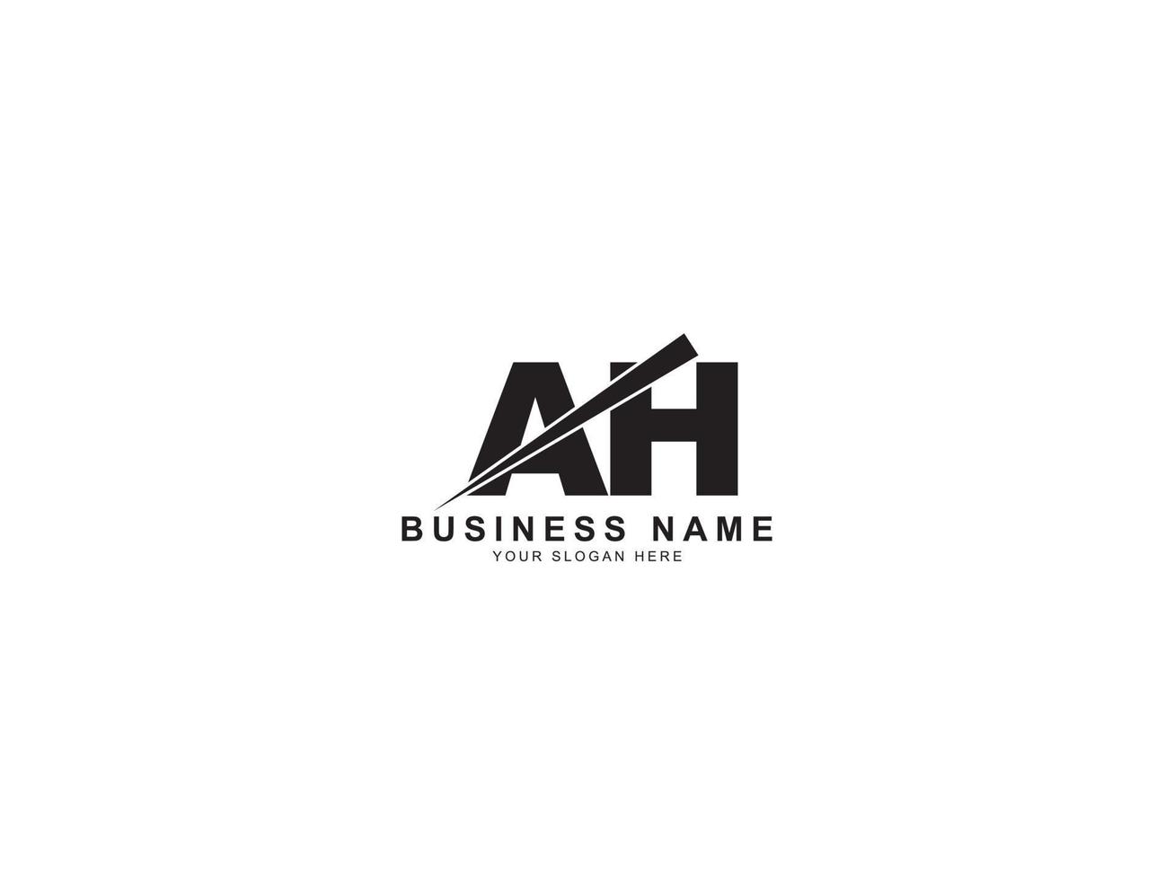 Letter AH Logo Icon, Minimalist AH Logo Letter Design vector