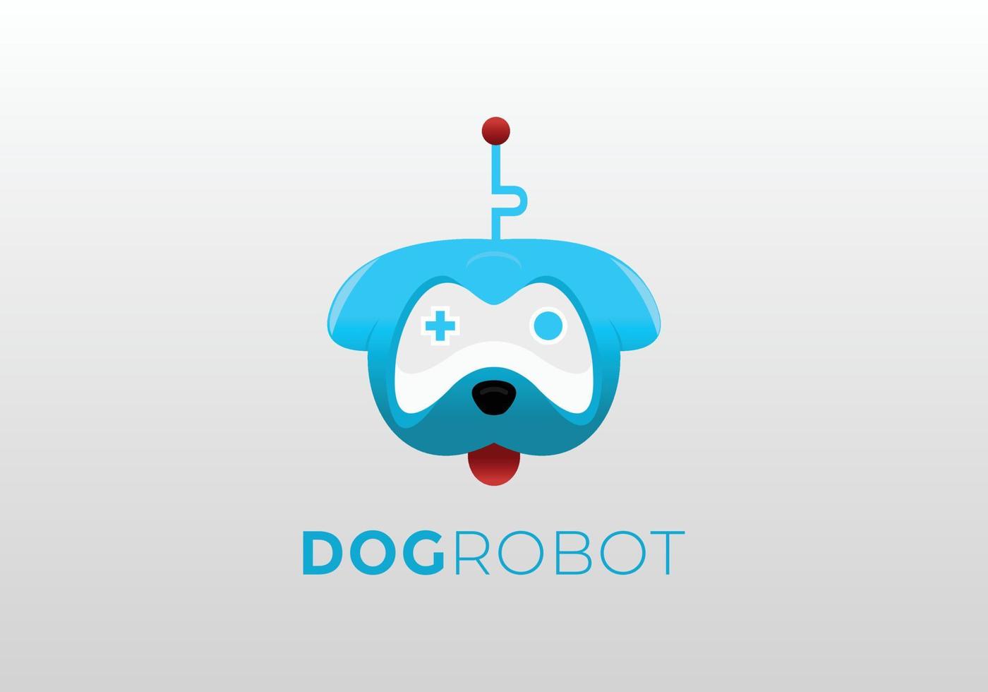 Robot dog logo, suitable for electronics, studio, multimedia, and other brands. vector