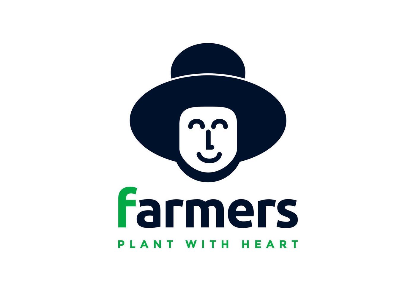 logotipo de ilustración de granjero, perfecto para símbolos agrícolas. vector