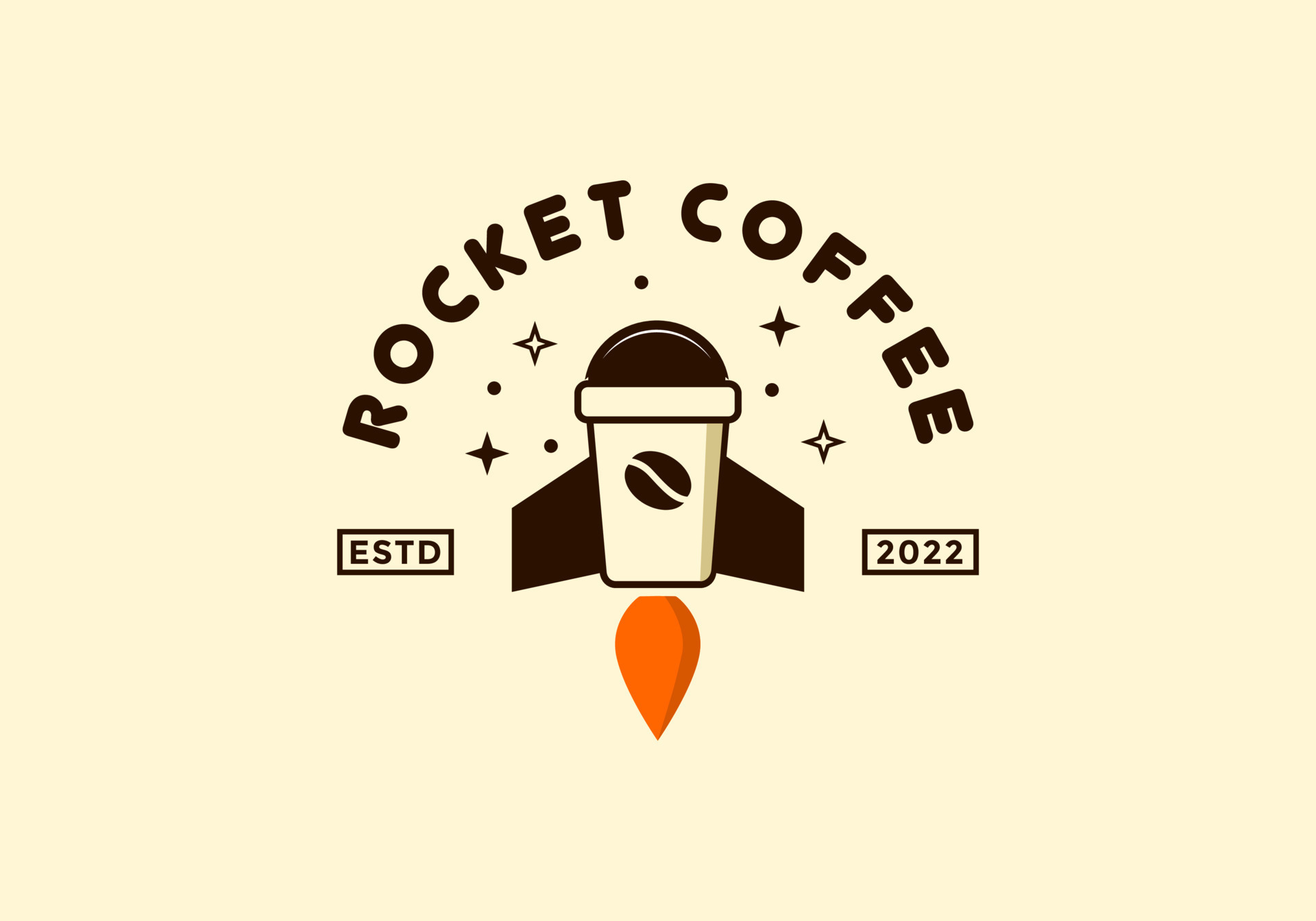 The coffee rocket logo is perfect for cafes, coffee shops, and more