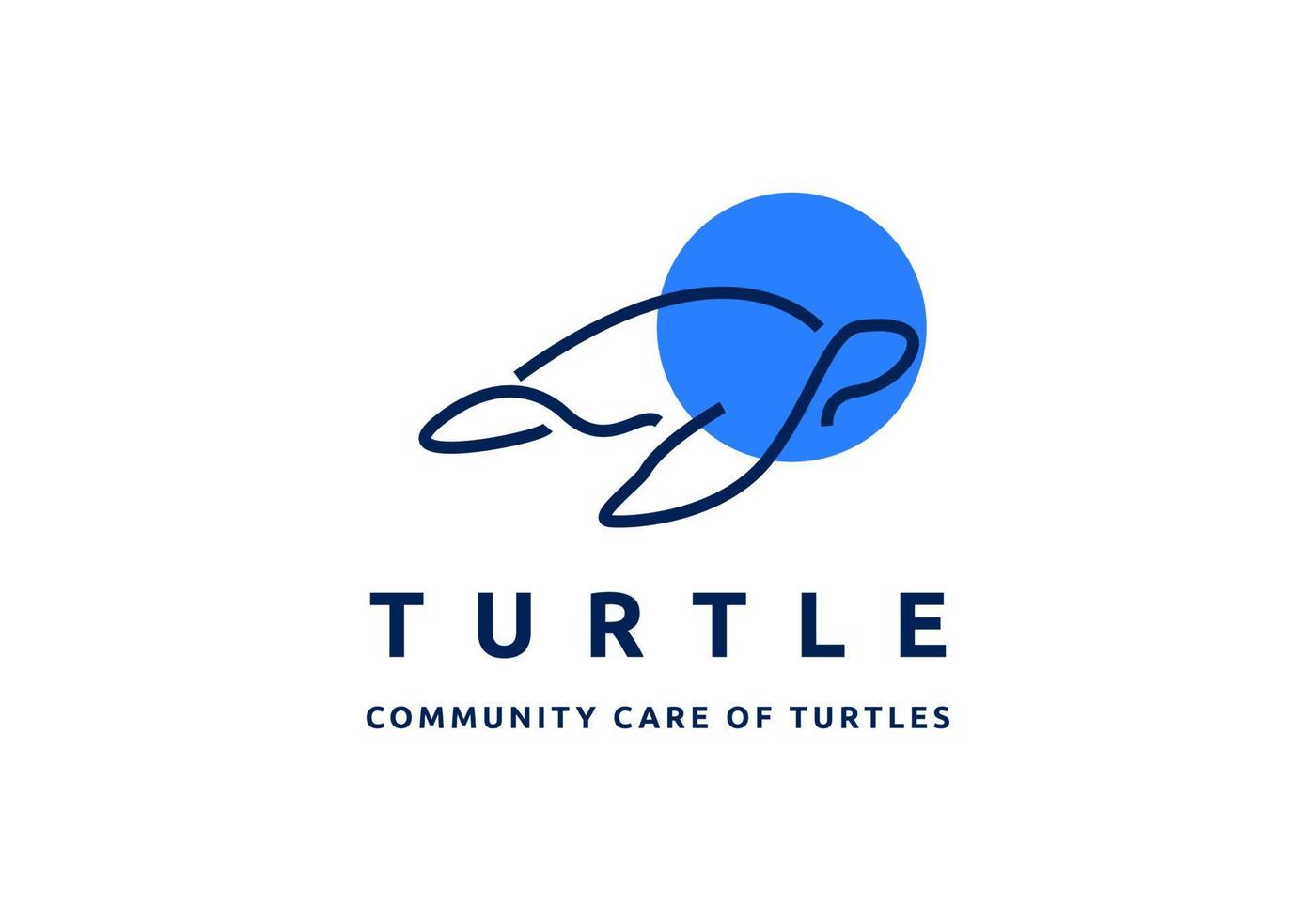 Turtle logo with a minimalist concept. vector