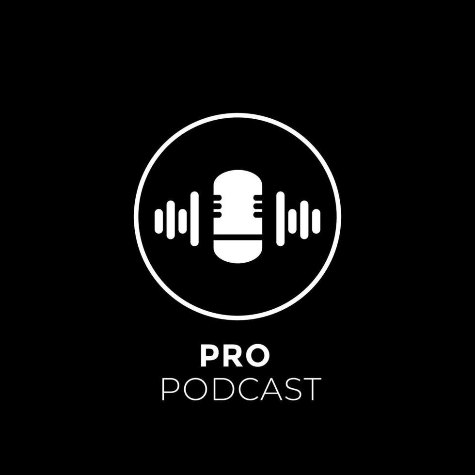 Logo icon mic for podcast content vector