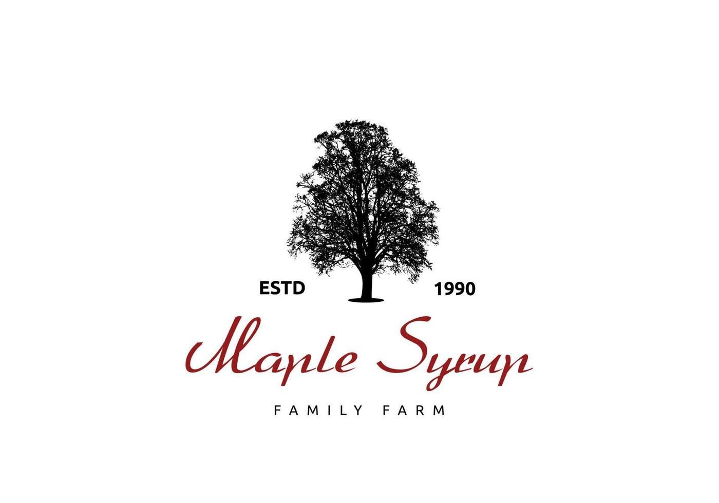 Maple tree illustration logo, suitable for farms, syrup, and more. vector