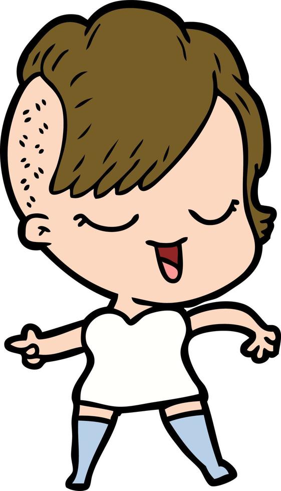 Cartoon happy woman vector