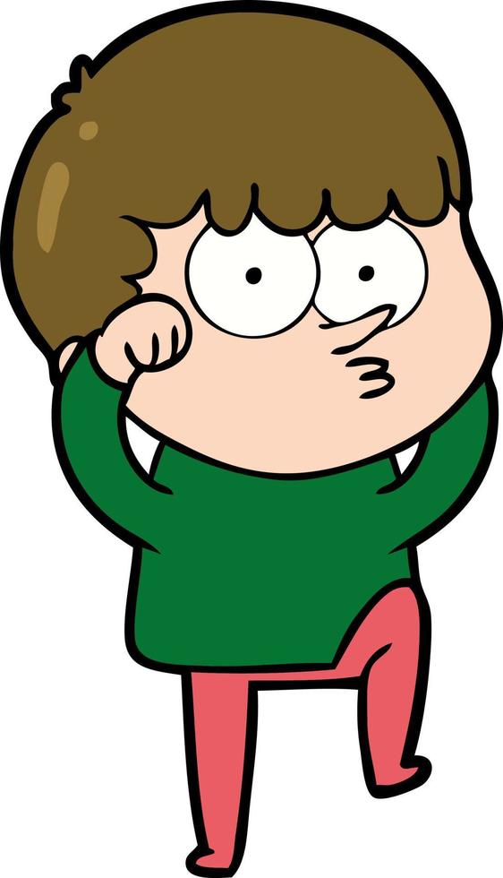Cartoon suspicious boy vector