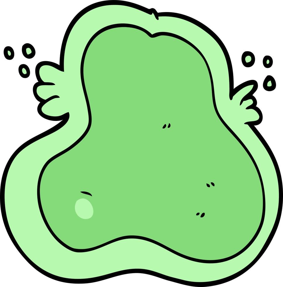 ameba verde de dibujos animados vector