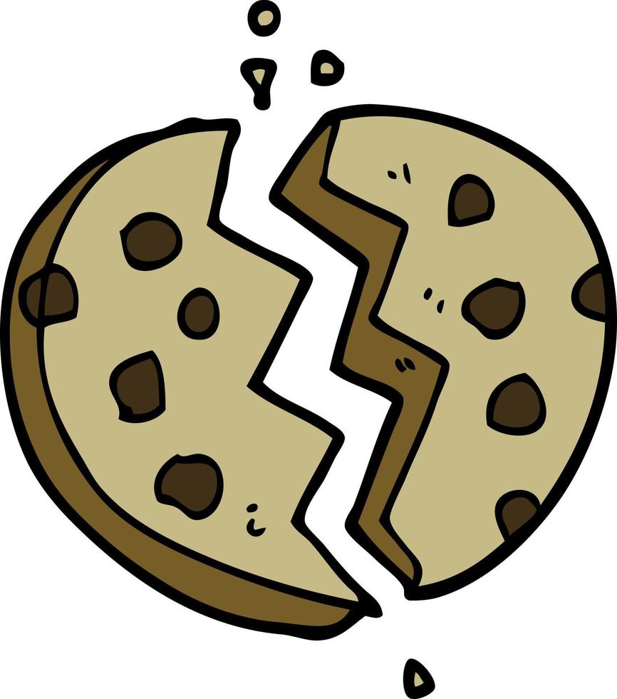 cartoon chocolate chip cookie vector