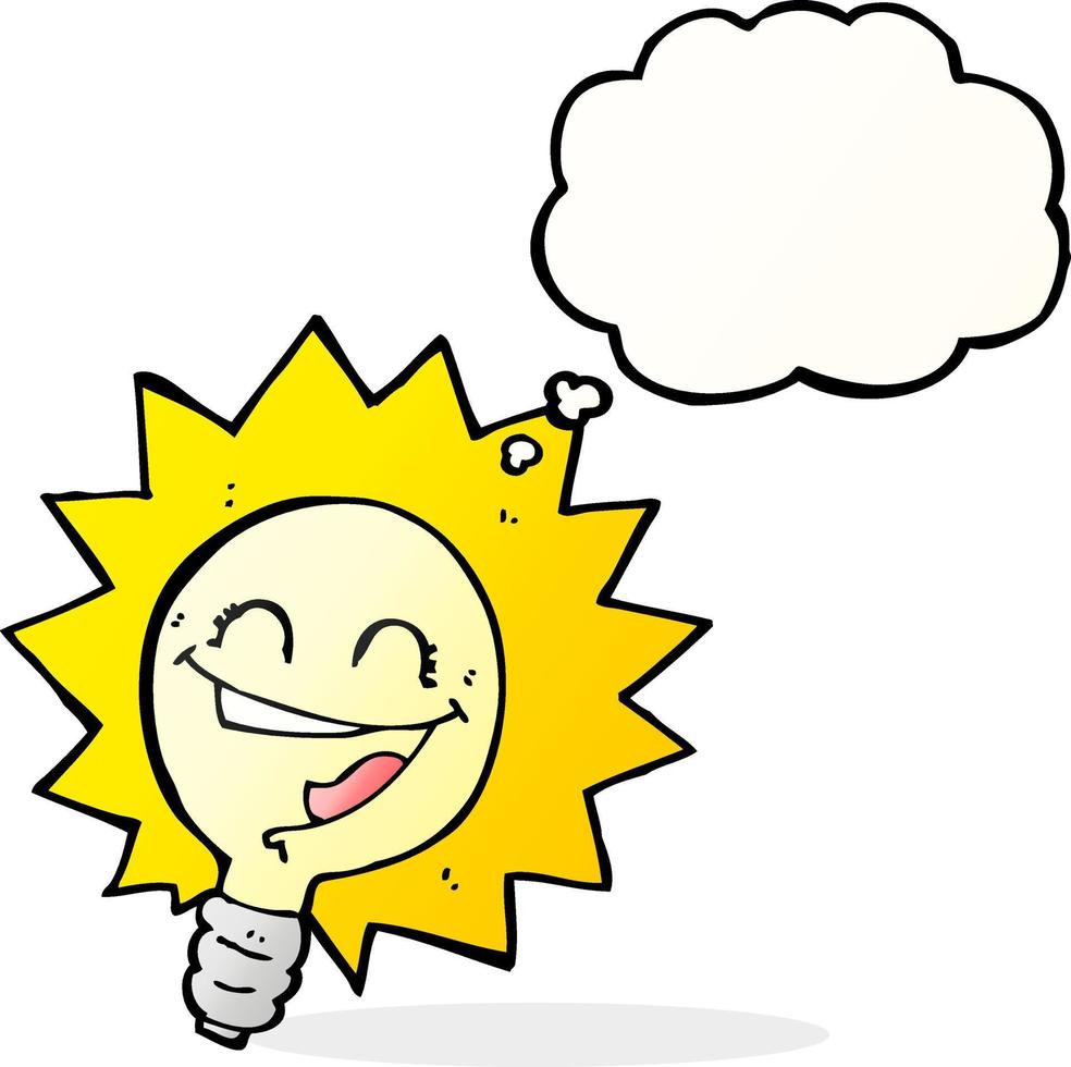 Cartoon light bulb with speech bubble vector