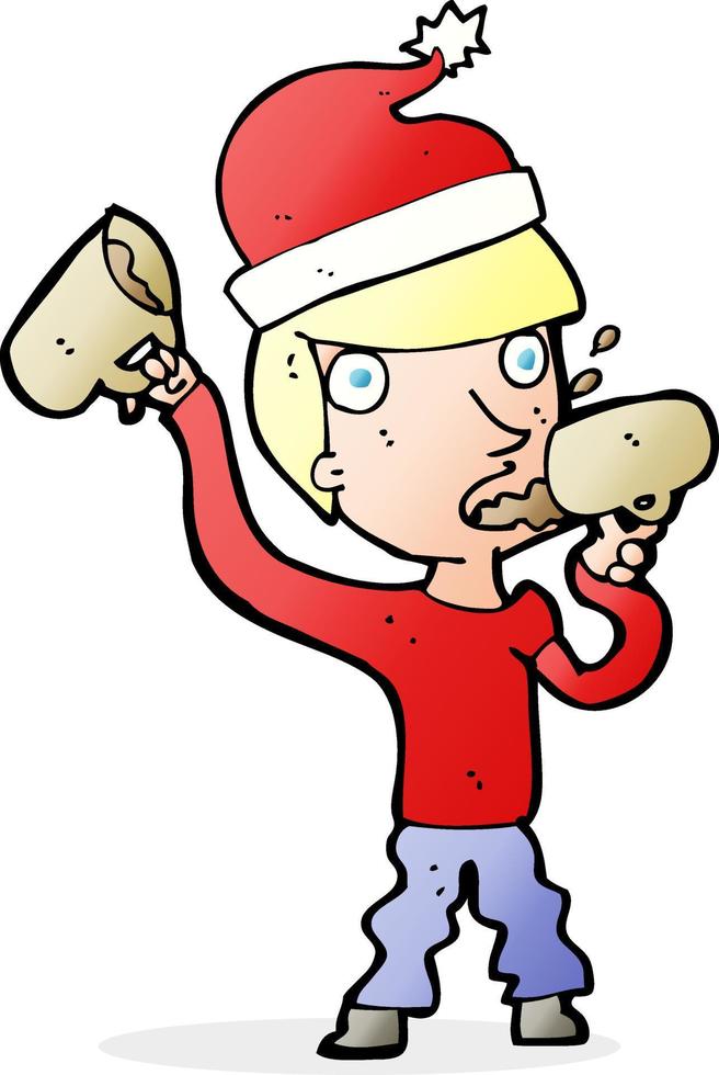 Cartoon man drinking coffee vector