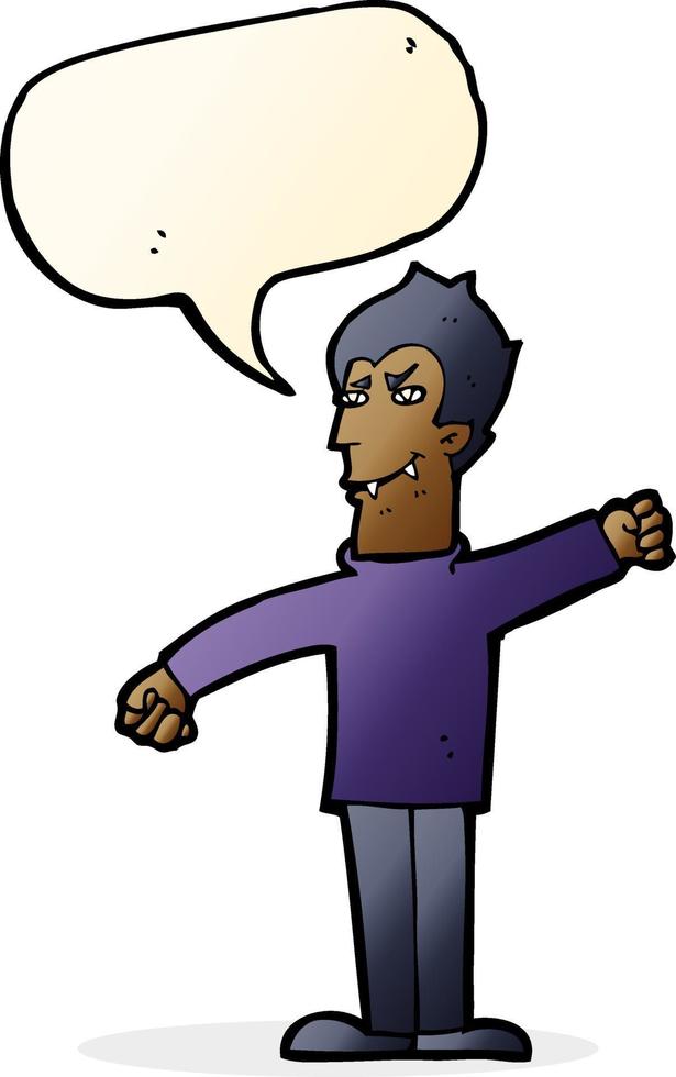Cartoon man with blank bubble speech vector