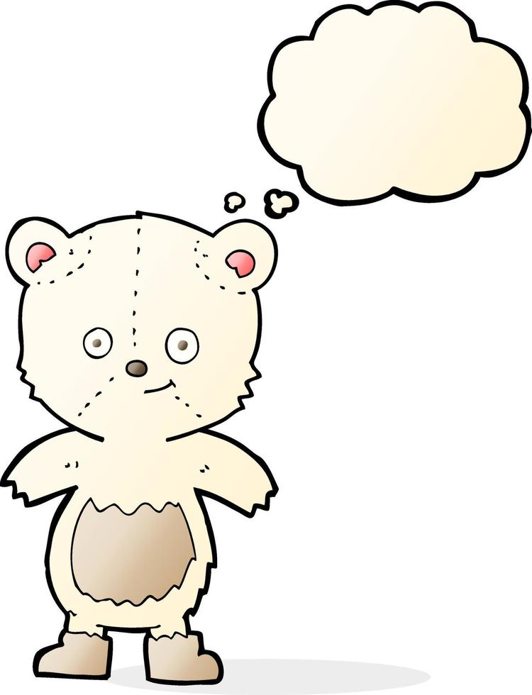 oso de peluche de dibujos animados con burbujas de discurso en blanco vector