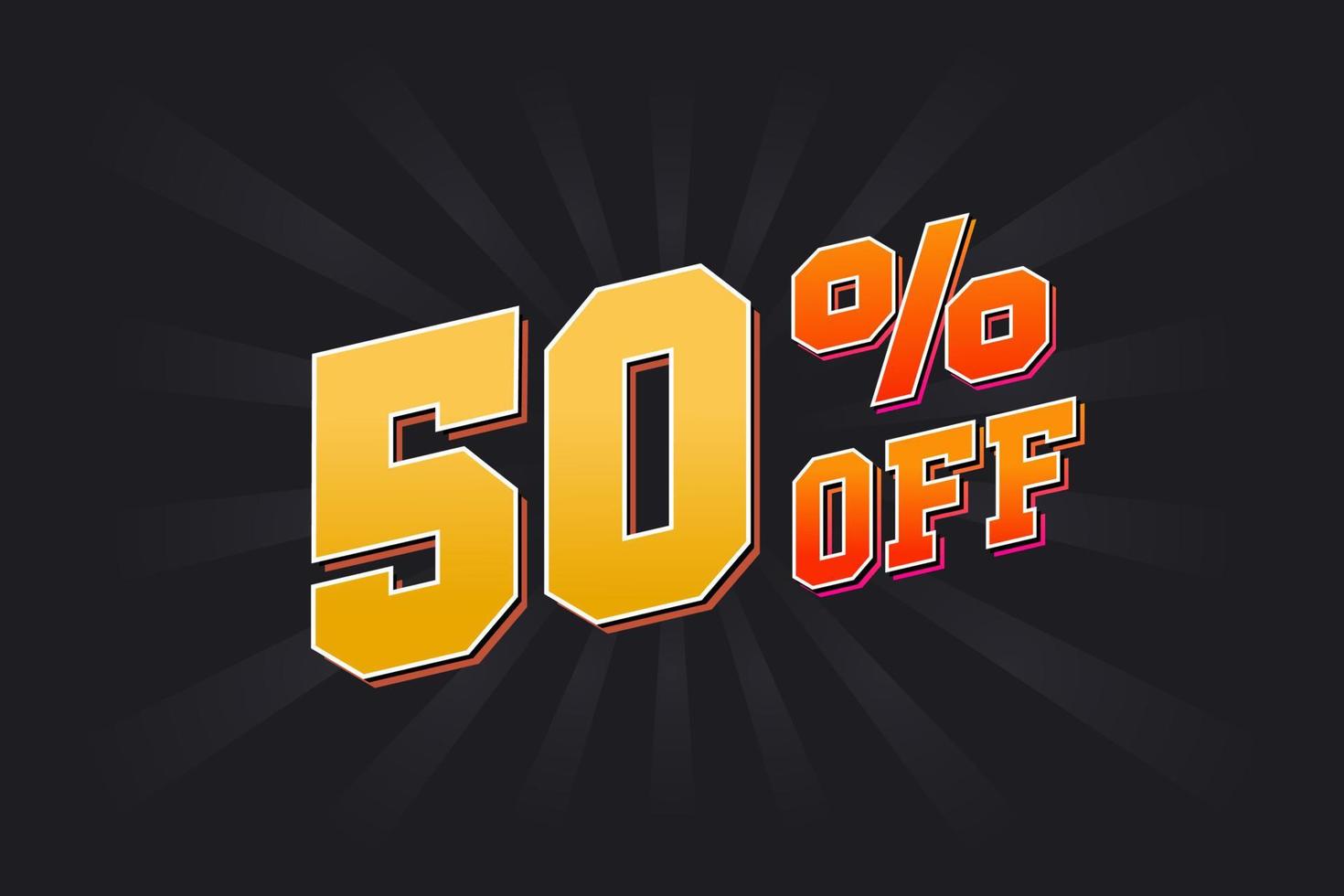 50 Percent off Special Discount Offer. 50 off Sale of advertising campaign vector graphics.