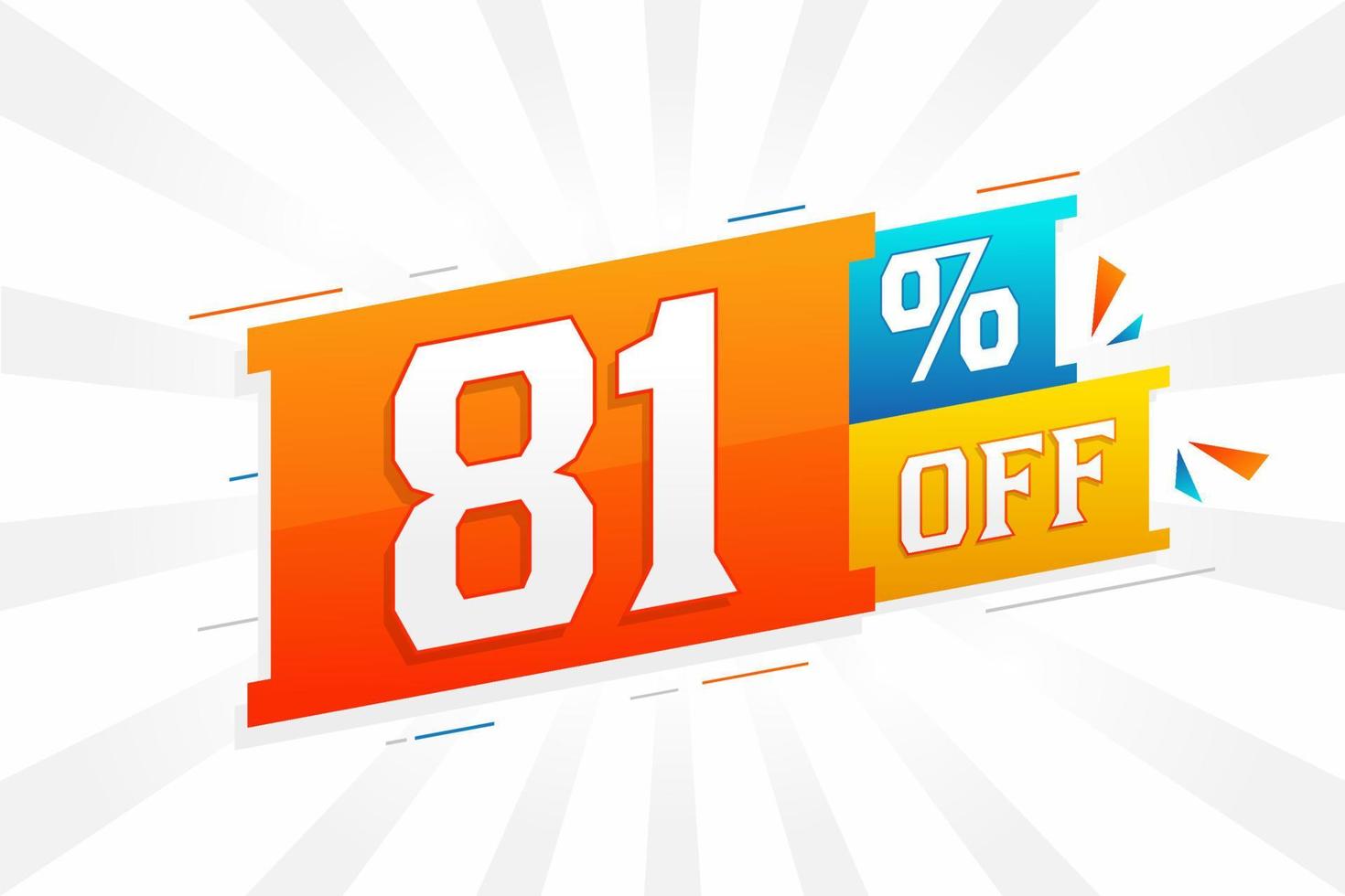 81 Percent off 3D Special promotional campaign design. 81 of 3D Discount Offer for Sale and marketing. vector