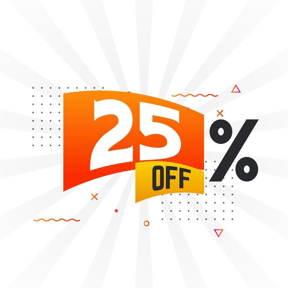 25 Percent off Special Discount Offer. 25 off Sale of advertising campaign vector graphics.