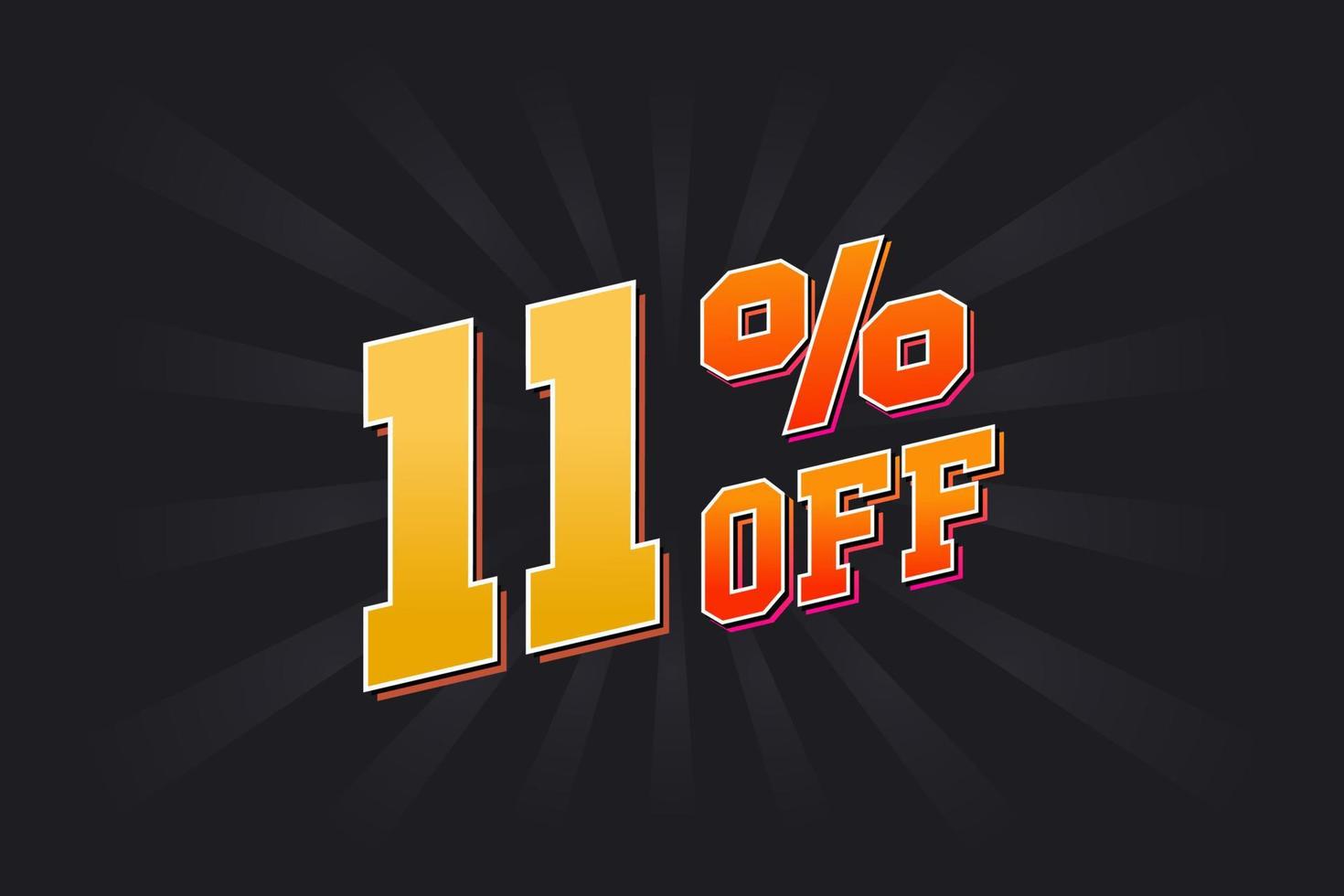 11 Percent off Special Discount Offer. 11 off Sale of advertising campaign vector graphics.