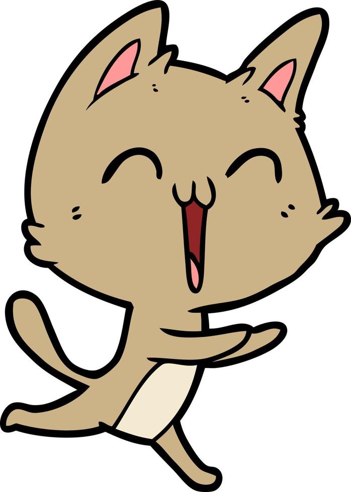 Cartoon cat laughing vector