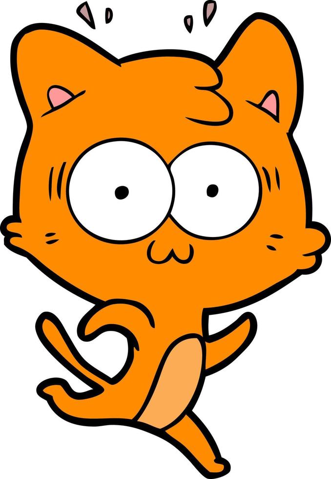Cartoon surprised cat vector