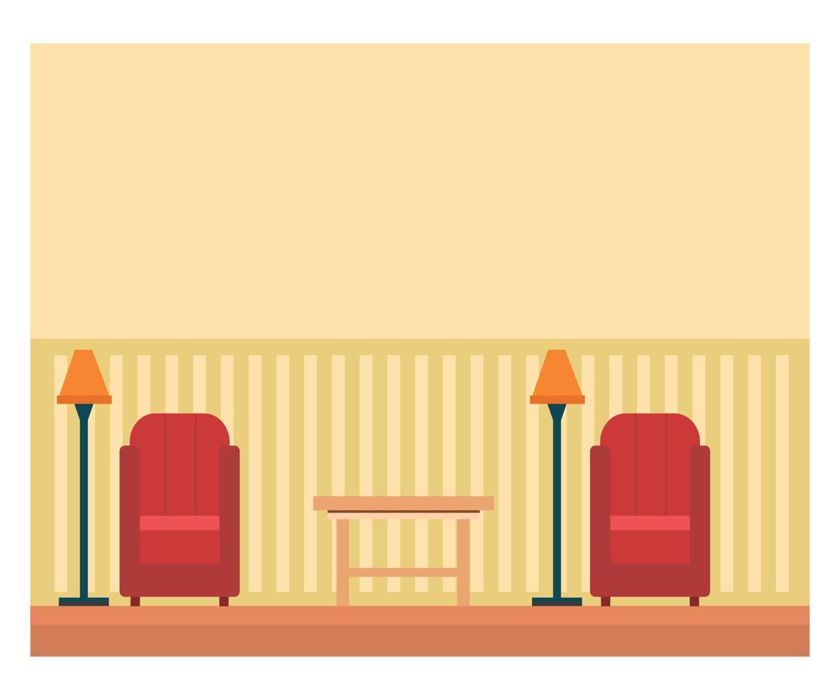 Illustration living room background, flat illustration  living room background, flat illustration vector
