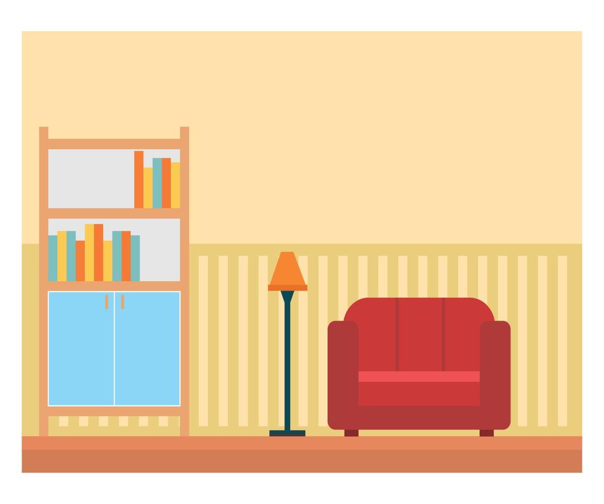 Illustration living room background, flat illustration  living room background, flat illustration vector