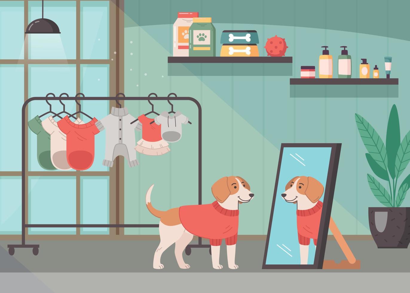 Pet Shop Cartoon Background vector