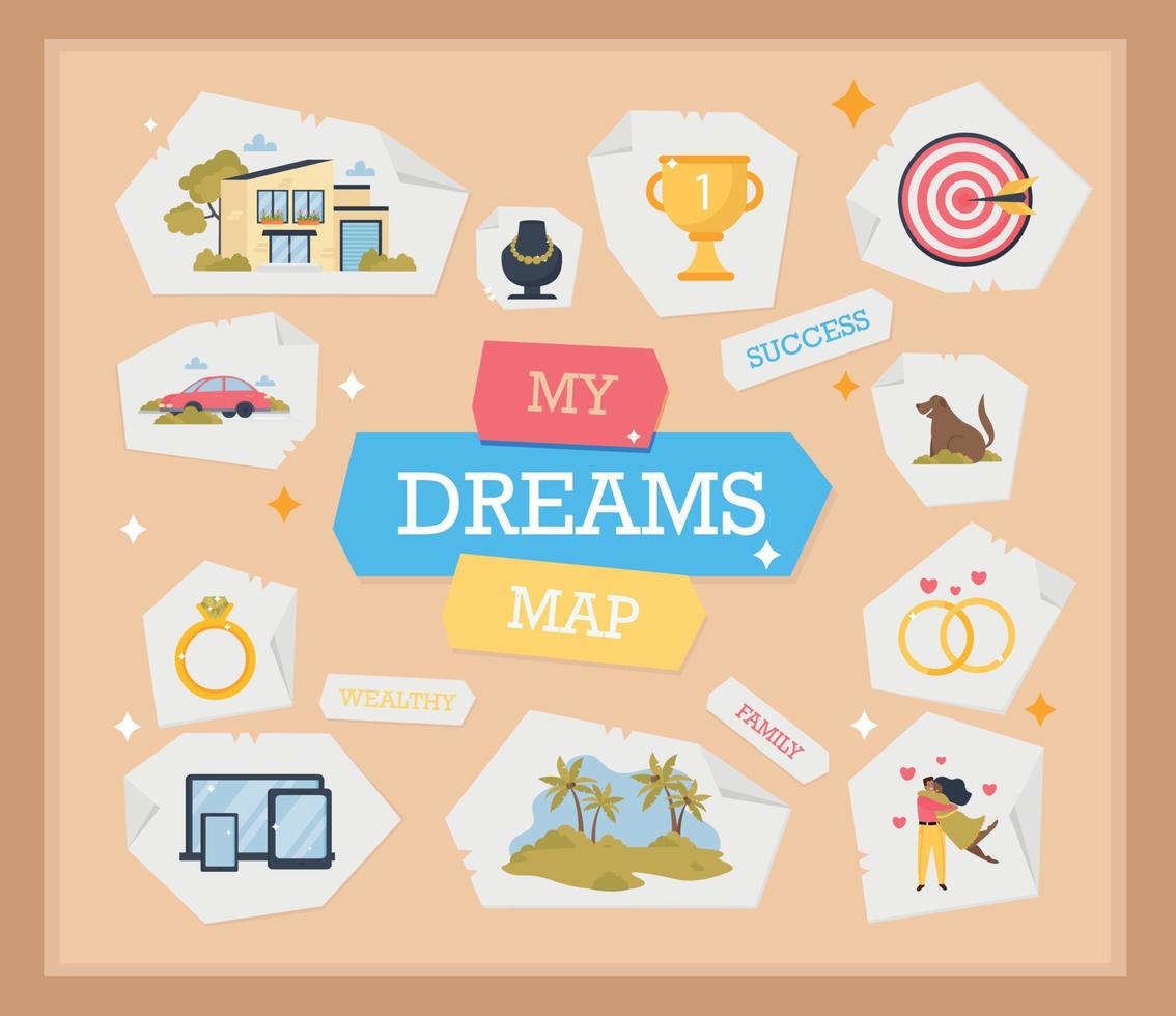 Dreams Board Flat Background vector